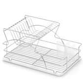 Geseus Home İki Katlı Tabaklık Bulaşıklık Krom Şeffaf KB009 - 2