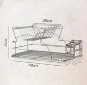 Geseus Home İki Katlı Tabaklık Bulaşıklık Krom Şeffaf KB009 - 4