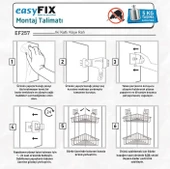 Geseus Yapışkanlı Krom İki Katlı Banyo Köşe Rafı EF257 - 4