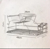 Geseus Home İki Katlı Tabaklık Bulaşıklık Mat Siyah KB009S - 3