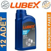 Lubex Brake Fluid DOT 4 Fren Hidrolik Yağı 500 Ml (12 Adet) - 1