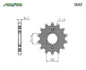 ÖN DİŞLİ / KAWASAKI / VN 800 / 800cc / (DİŞLİ SAYISI : ORİJİNAL+1) / 1994-1995-1996-1997-1998-1999-2000-2001-2002-2003-2004-2005-2006 - 2