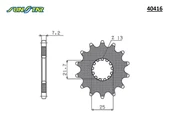 ÖN DİŞLİ / HYOSUNG / GT 650 / 650cc / (DİŞLİ SAYISI : ORİJİNAL+1) / 2004-2005-2006-2007-2008-2009-2010-2011-2012-2013-2014-2015 - 1