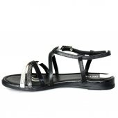 Greyder 51305 Siyah Gümüş Deri Sandalet - 3