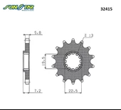 ÖN DİŞLİ / SUZUKI / DL V-STROM / 250cc / (DİŞLİ SAYISI : ORİJİNAL+1) / 2017-2018-2019-2020 - 2