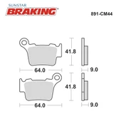 SİNTERLİ ARKA FREN BALATASI / BMW / G 450 X / 450cc / ARKA  / 2008-2009-2010-2011 - 1