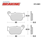 YARI METALİK ARKA FREN BALATASI / YAMAHA / X-MAX (ABS YOK) / 250cc / ARKA  / 2014-2015-2016 - 2
