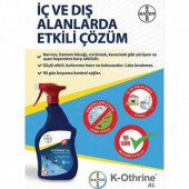 Bayer K-Othrine AL Genel Haşere İlacı Böcek İlacı Sivrisinek İlacı Karasinek İlacı Akrep İlacı Karınca İlacı Gümüş Böceği İlacı Tatarcık İlacı Tahtakurusu İlacı Hamamböceği İlacı Bit İlacı Pire İlacı Kene İlacı Kullanıma Hazır 1000 ML - 1