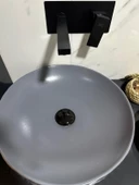 İZ YAPI RENKLİ LAVABO POP UP + SİFON PARLAK SİYAH - 1