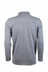 VAV Tlac-02 Polo Yaka Uzun Kollu Tişört Gri L - 5