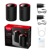 Cudy Router M3000 2-Pack Ax3000Mbps 2.4Ghz/5Ghz Ap/Re/Wısp 2.5Ge Mu-Mımo Kablosuz 2'Li Mesh Wi-Fi 6 - 2