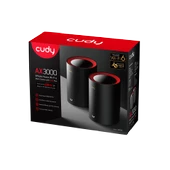 Cudy Router M3000 2-Pack Ax3000Mbps 2.4Ghz/5Ghz Ap/Re/Wısp 2.5Ge Mu-Mımo Kablosuz 2'Li Mesh Wi-Fi 6 - 3