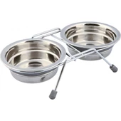 Trixie Mama Su Kabı, Tıkırtısız, Paslanmaz Çelik,  2 x 0,25 lt/ø 11 cm, Gri - 1
