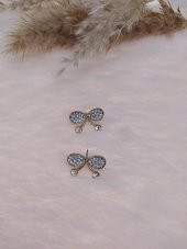 Hdmarketim Kelebek Swarovski Taşlı İncili Doğa Temalı Küpe thumbnail 2