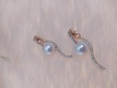 Hdmarketim Swarovski Taşlı İncili Doğa Temalı Küpe - 2