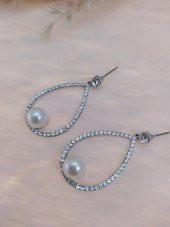 Hdmarketim Swarovski Taşlı İnci Doğal Taşlı Küpe - 3