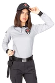 Yeni Tip Kamu Özel Güvenlik Kadın Kışlık Uzun Kol Tişört (İçi Şardonlu) 3D Armalı - 2