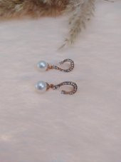 Hdmarketim Swarovski Taşlı İncili Doğa Temalı Küpe - 2