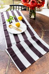Only Black and White Duck Keten Runner  40 x 140 - 1