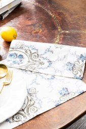 2li Vintage Blue Duck Keten Amerikan Servisi 30 x 45 cm - 2