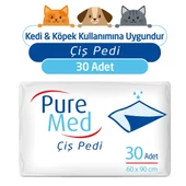 Puremed 60x90 cm Kedi Köpek Çiş Pedi 30 Adet - 1