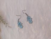 Hdmarketim Otantik Swarovski Taşlı Sallantılı Hamsa Figürlü Küpe Beyaz thumbnail 3