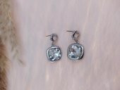 Hdmarketim Otantik Swarovski  Beyaz Taşlı Işıltılı Sallantılı Küpe Beyaz - 3