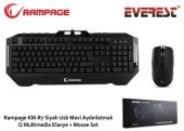 Everest Rampage KM-R7 Aydınlatmalı Oyuncu Q Klavye + Mouse Set - 1