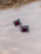 Hdmarketim Swarovski Mürdüm Renkli Işıltılı Taşlı Sallantılı Küpe - 3