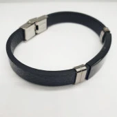 Siyah Tokalı Kilitli Erkek Bileklik - 4