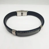 Siyah Tokalı Kilitli Erkek Bileklik - 6
