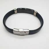 Siyah Tokalı Kilitli Erkek Bileklik - 5