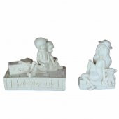Boyanabilir Polyester Poliüretan Ham Obje 2 Biblo Set Sevgili Kız - 2