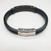 Siyah Metal Ve Siyah Örgülü Kemer Bileklik - 7