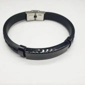 Siyah Metal Ve Siyah Örgülü Kemer Bileklik - 12
