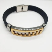 Altın Renk İçinde Merdiven Desen Bileklik - 9