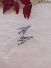 Hdmarketim Swarovski Işıltılı Taşlı Bayan Figürlü Sallantılı Küpe - 3