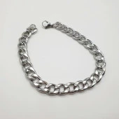 Gümüş Renk Erkek Zincir Bileklik - 11
