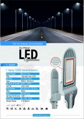 150W Led Yol Sokak Armatür DLS Park Bahçe Çevre Site Bina Dış Mekan Lamba Aydınlatma Ledli Sokak Armatürü - 2