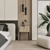 Enwood CANOPUS MDF SAFİR MEŞE AHŞAP AYAKLI TEK KAPAKLI KOMODİN - 1