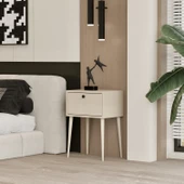 Enwood CANOPUS MDF KUM TAŞI RENGİ AHŞAP AYAKLI TEK KAPAKLI KOMODİN - 2