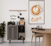 Enwood MAGNETAR GRİ MDF KAHVE KÖŞESİ AHŞAP AYAKLI PANJUR KAPAKLI-RAFLI - 1