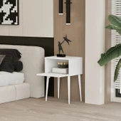 Enwood CANOPUS MDF BEYAZ AHŞAP AYAKLI TEK KAPAKLI KOMODİN - 3