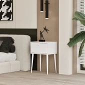 Enwood CANOPUS MDF BEYAZ AHŞAP AYAKLI TEK KAPAKLI KOMODİN - 2