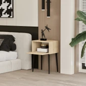 Enwood CANOPUS MDF SAFİR MEŞE AHŞAP AYAKLI TEK KAPAKLI KOMODİN - 3