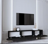 Enwood Enwoood Regulus Siyah Mdf 3 Kapaklı Ahşap Ayaklı 180 Cm Modern Tv Ünitesi - 2