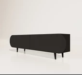 Enwood Regulus Siyah Mdf 2 Kapaklı Ahşap Ayaklı 160 Cm Modern Tv Ünitesi - 4