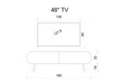 Enwood Regulus Beyaz Mdf 2 Kapaklı Ahşap Ayaklı 160 Cm Modern Tv Ünitesi - 4