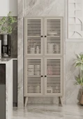 Enwood DENEB MDF KUM TAŞI RENGİ 4 Kapaklı(Panjur Kapak) Ahşap Ayaklı Kiler Dolabı - 1