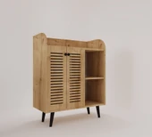 Enwood Magnetar Atlantik Çam Mdf KAHVE KÖŞESİ Ahşap Ayaklı Panjur Kapaklı-raflı - 3